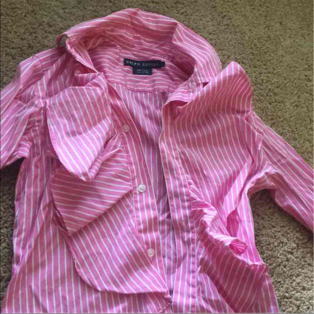 RL Ruffle neck Polo Blouse